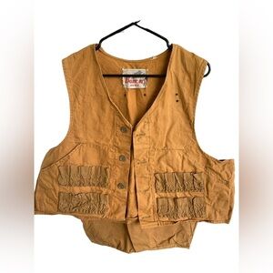 Vintage 60s Canvas Hunting Vest Bobcat